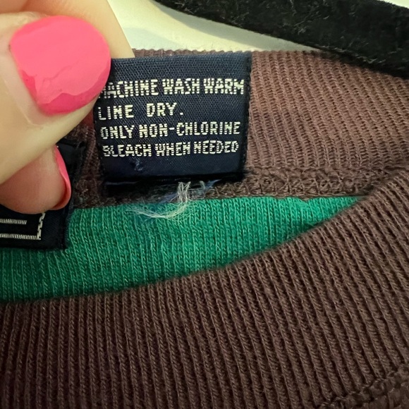 CREW Burgundy Striped Men's Sweater size M (J123) - Picture 8 of 9